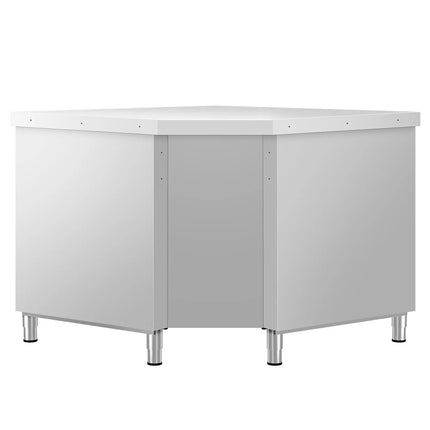 GGM Gastro Stainless Steel Corner Table KOPENHAGEN - 1001x1001mm