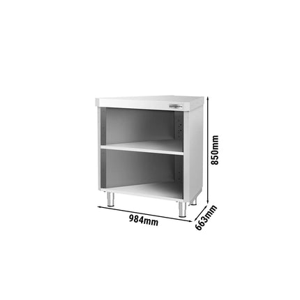 GGM Gastro Stainless Steel Corner Table KOPENHAGEN - 984x663mm