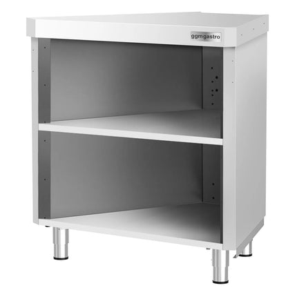 GGM Gastro Stainless Steel Corner Table KOPENHAGEN - 984x663mm
