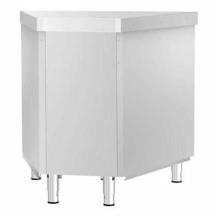 GGM Gastro Stainless Steel Corner Table KOPENHAGEN - 984x663mm