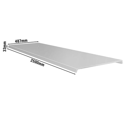 GGM Gastro Stainless steel cover - for two Refrigerated Islands - 2500x487x33mm - for KIBL2580