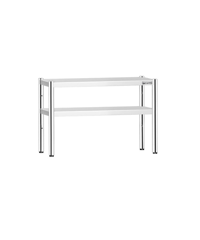 GGM Gastro Stainless Steel double Overshelf  - 1200x370mm - height-adjustable