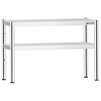 GGM Gastro Stainless Steel double Overshelf  - 1200x370mm - height-adjustable