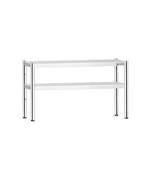 GGM Gastro Stainless Steel double Overshelf  - 1400x370mm - height-adjustable