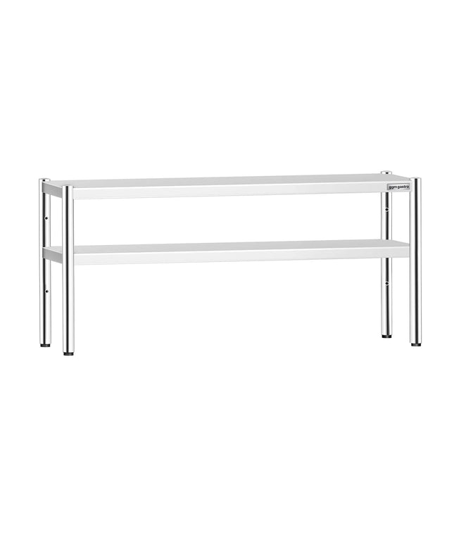 GGM Gastro Stainless Steel double Overshelf  - 1800x370mm - height-adjustable