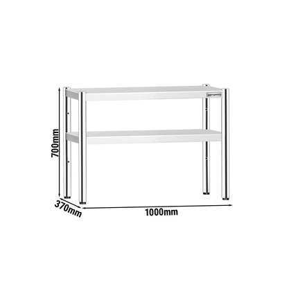 GGM Gastro Stainless Steel double Overshelf - 2 Tier - 1000x370mm - height-adjustable