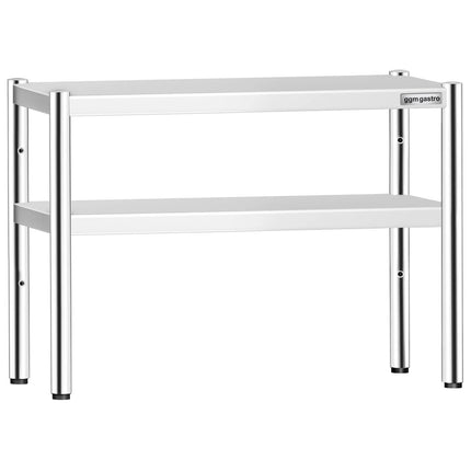 GGM Gastro Stainless Steel double Overshelf - 2 Tier - 1000x370mm - height-adjustable