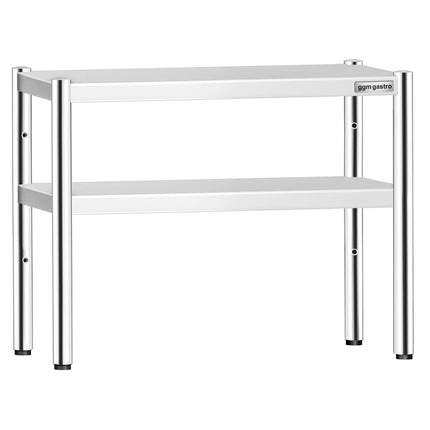 GGM Gastro Stainless Steel double Overshelf - 2 Tier - 800x370mm - height-adjustable