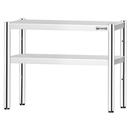 GGM Gastro Stainless Steel double Overshelf - 2 Tier - 800x370mm - height-adjustable