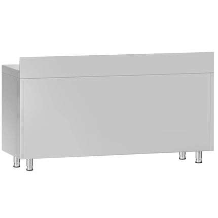 GGM Gastro Stainless Steel Floor Cupboard ECO - 1600x700mm - with Sliding Doors, 3 Drawers right & Upstand