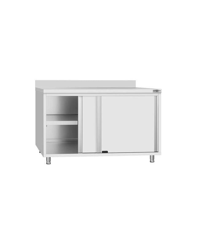 GGM Gastro Stainless Steel Floor Cupboard Flex ECO - 1200x600mm - with Sliding Doors & Upstand