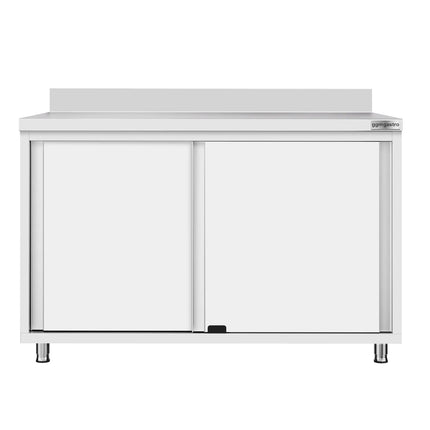 GGM Gastro Stainless Steel Floor Cupboard Flex ECO - 1200x600mm - with Sliding Doors & Upstand