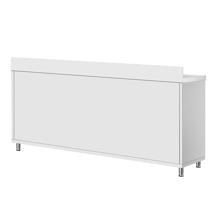 GGM Gastro Stainless Steel Floor Cupboard Flex ECO - 1800x600mm - with Sliding Doors & Upstand