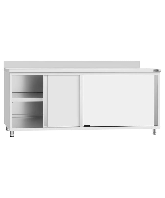 GGM Gastro Stainless Steel Floor Cupboard Flex ECO - 2000x600mm - with Sliding Doors & Upstand