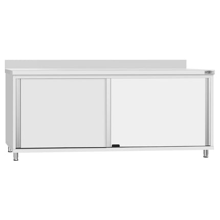 GGM Gastro Stainless Steel Floor Cupboard Flex ECO - 2000x600mm - with Sliding Doors & Upstand