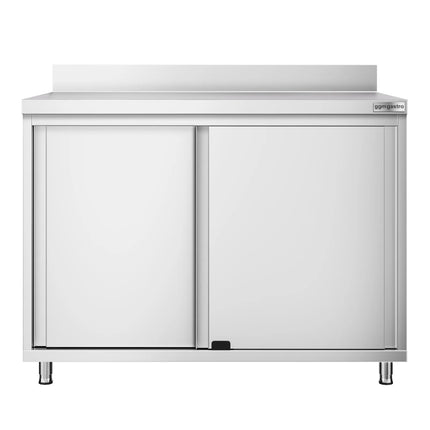 GGM Gastro Stainless Steel Floor Cupboard PREMIUM - 1000x600mm - with Sliding Doors & Upstand