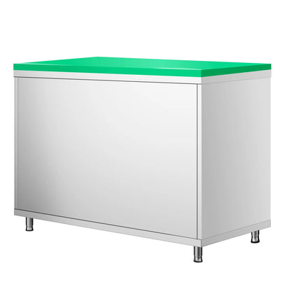 GGM Gastro Stainless Steel Floor Cupboard PREMIUM - 1000x600mm - with Sliding Doors - incl. Chopping Board Green