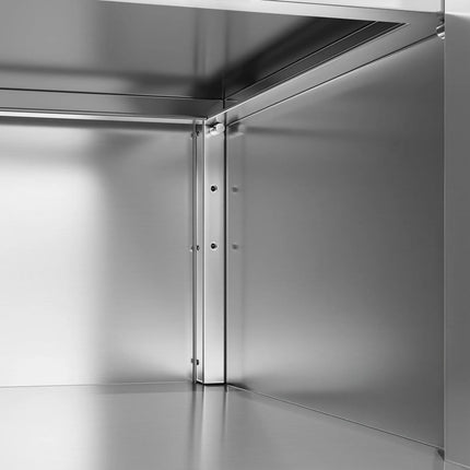 GGM Gastro Stainless Steel Floor Cupboard PREMIUM - 1200x600mm - with Sliding Doors - incl. Chopping Board Red
