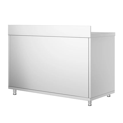 GGM Gastro Stainless Steel Floor Cupboard PREMIUM - 1200x700mm - with Sliding Doors & Upstand