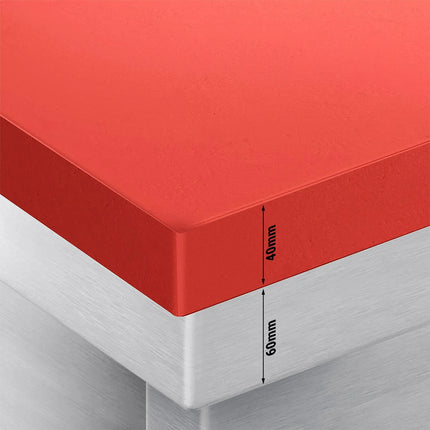 GGM Gastro Stainless Steel Floor Cupboard PREMIUM - 1400x600mm - with Sliding Doors - incl. Chopping Board Red