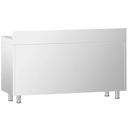 GGM Gastro Stainless Steel Floor Cupboard PREMIUM - 1400x700mm - with Glass Sliding Doors & Upstand