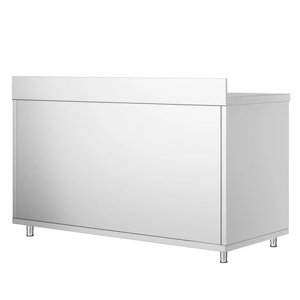 GGM Gastro Stainless Steel Floor Cupboard PREMIUM - 1600x600mm - with Sliding Doors & Upstand