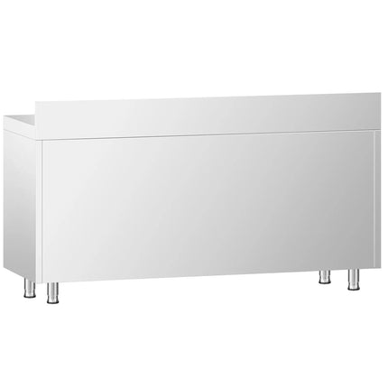 GGM Gastro Stainless Steel Floor Cupboard PREMIUM - 1600x600mm - with Sliding Doors with 3 Drawers right & Upstand