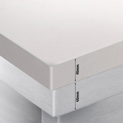 GGM Gastro Stainless Steel Floor Cupboard PREMIUM - 1600x600mm - with Sliding Doors - incl. Chopping Board White