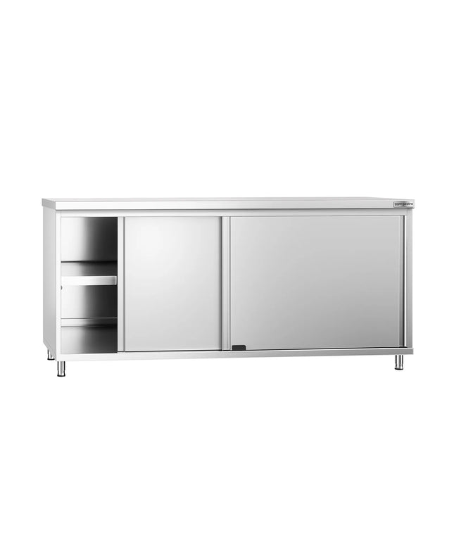 GGM Gastro Stainless Steel Floor Cupboard PREMIUM - 1800x600mm - with Sliding Doors
