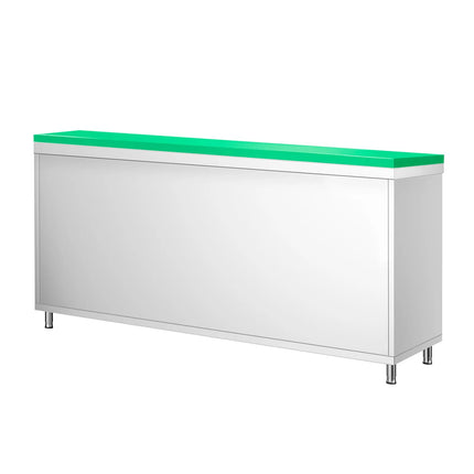 GGM Gastro Stainless Steel Floor Cupboard PREMIUM - 1800x600mm - with Sliding Doors - incl. Chopping Board Green