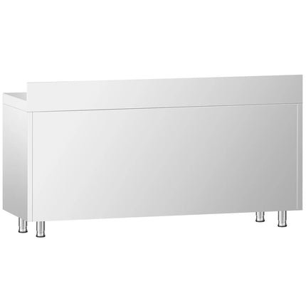 GGM Gastro Stainless Steel Floor Cupboard PREMIUM - 2000x600mm - with Sliding Doors, with 3 Drawers left & Upstand