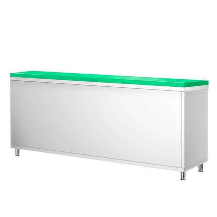 GGM Gastro Stainless Steel Floor Cupboard PREMIUM - 2000x700mm - with Sliding Doors - incl. Chopping Board Green