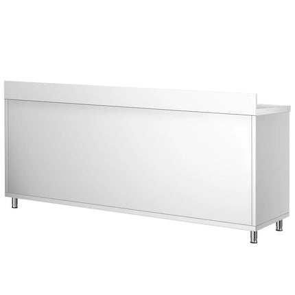 GGM Gastro Stainless Steel Floor Cupboard PREMIUM - 2000x700mm - with Sliding Doors & Upstand