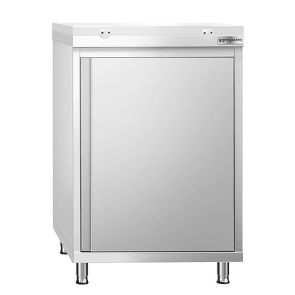 GGM Gastro Stainless Steel Floor Cupboard PREMIUM - 600x600mm - with Hinged Doors - incl. Chopping Board White