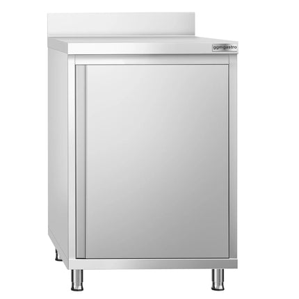 GGM Gastro Stainless Steel Floor Cupboard PREMIUM - 600x700mm - with Hinged Doors & Upstand