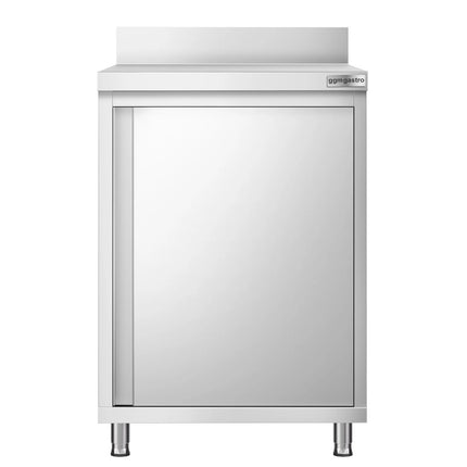 GGM Gastro Stainless Steel Floor Cupboard PREMIUM - 600x700mm - with Hinged Doors & Upstand
