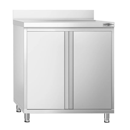 GGM Gastro Stainless Steel Floor Cupboard PREMIUM - 800x600mm - with Double Doors & Upstand