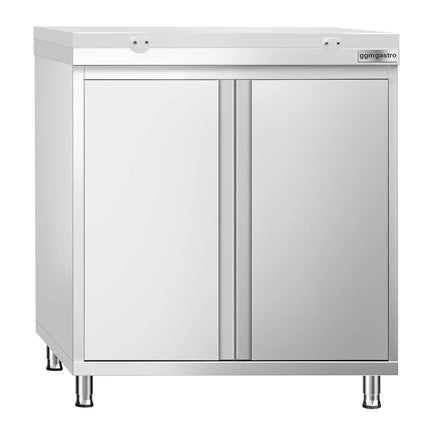 GGM Gastro Stainless Steel Floor Cupboard PREMIUM - 800x600mm - with Double Doors - incl. Chopping Board White