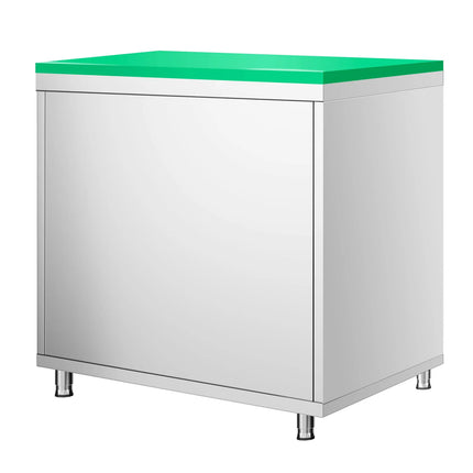 GGM Gastro Stainless Steel Floor Cupboard PREMIUM - 800x600mm - with Double Doors - incl. Chopping Board Green