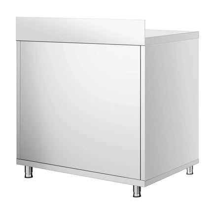 GGM Gastro Stainless Steel Floor Cupboard PREMIUM - 800x600mm - with Double Doors & Upstand