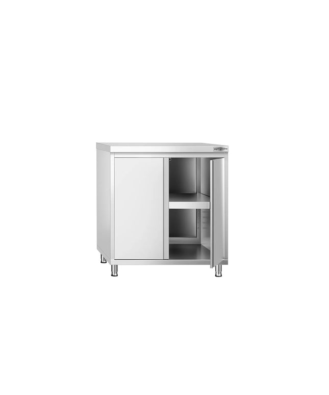 GGM Gastro Stainless Steel Floor Cupboard PREMIUM - 800x600mm - with Hinged Doors