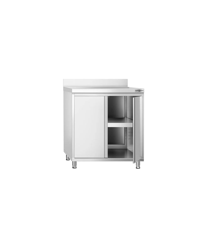 GGM Gastro Stainless Steel Floor Cupboard PREMIUM - 800x700mm - with Double Doors & Upstand