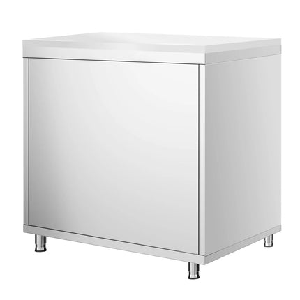 GGM Gastro Stainless Steel Floor Cupboard PREMIUM - 800x700mm - with Double Doors - incl. Chopping Board White