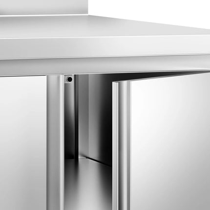 GGM Gastro Stainless Steel Floor Cupboard PREMIUM - 800x700mm - with Double Doors & Upstand