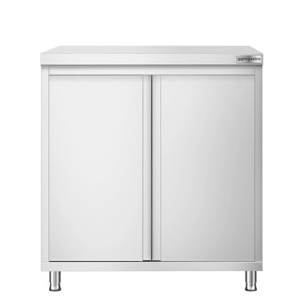 GGM Gastro Stainless Steel Floor Cupboard PREMIUM - 800x700mm - with Hinged Doors