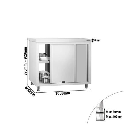 GGM Gastro Stainless Steel Floor Cupboard PREMIUM - Pass-Through - 1000x600mm