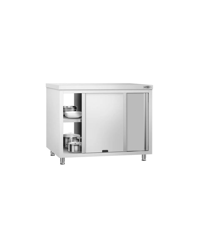 GGM Gastro Stainless Steel Floor Cupboard PREMIUM - Pass-Through - 1200x700mm - with Sliding Doors