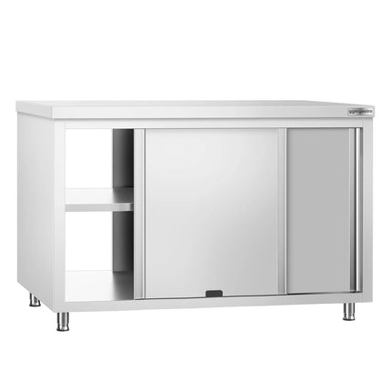 GGM Gastro Stainless Steel Floor Cupboard PREMIUM - Pass-Through - 1400x600mm - with Sliding Doors
