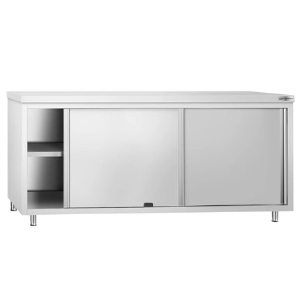 GGM Gastro Stainless Steel Floor Cupboard PREMIUM - Pass-Through - 2000x600mm - with Sliding Doors