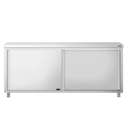 GGM Gastro Stainless Steel Floor Cupboard PREMIUM - Pass-Through - 2000x600mm - with Sliding Doors